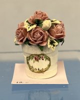 (image for) Shabby Chic Bucket of pink and white roses