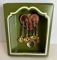 (image for) Bodo Hennig RARE Dollhouse Copper Utensils on Heart-Shaped Rack - Original Box