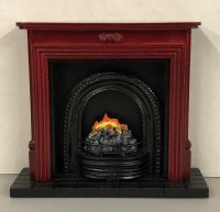 Fireplace in mahogany with fire insert