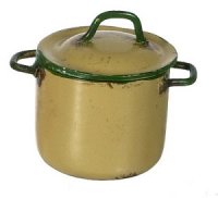 (image for) Small Dark Enamel Pot with Lid