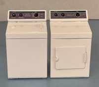 (image for) Set of Modern Metal Washer and Dryer