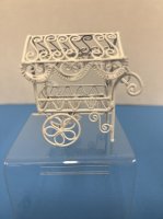 (image for) 1/24th White Wire Flower Cart