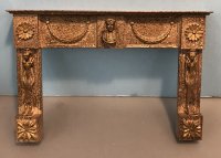 (image for) Brass Stone Finish Mantle with Egyptian Deco