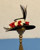 (image for) Black Silk Hat with Red Roses