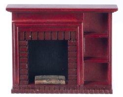 Fireplace with shelves in Mahogany