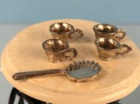 Silver-plated Cups and a Tea Strainer