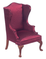 (image for) Wing Chair/Burgundy/Walnut