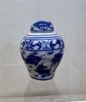 (image for) Jardiniere Pot with Fish Motif and Lid