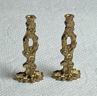 (image for) Pair of Fancy Gold Tone Candlesticks