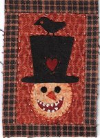 Pumpking in top hat with crow wall hanging