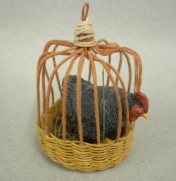 Basket with Grey Chicken