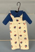 (image for) Little Boy's Playsuit with sailboats on fabric