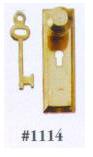 1114 Knob w/Key Plate, Gold Plated Brass. 2/Pkg.