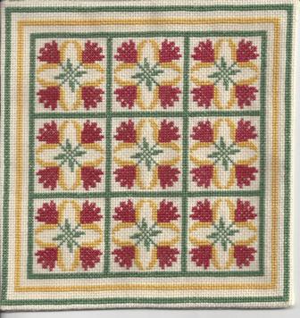 (image for) Cross Stritch Tulip Squares Blanket - Click Image to Close