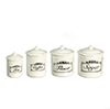 White Metal Canister Set