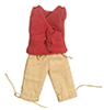 (image for) Lady's Red V Neck, Tan Capris