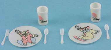 (image for) Circus Dish Set, Pastel - Click Image to Close