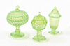 Candy Dishes, 3Pc Green