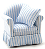 (image for) Chair with Pillow, Blue/White Stripe