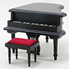 Black Baby Grand Piano with Stool