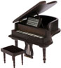 (image for) Baby Grand Piano w/Stool, Walnut