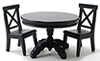 (image for) Black Pedestal Table with Two Chairs