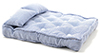 (image for) Double Mattress with Pillows, Blue/White