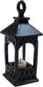 (image for) Black Metal Carriage Lantern with candle