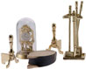 (image for) Brass Fireplace Accessories with Clock, 8pc