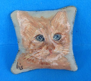 (image for) Handpainted Cat Pillow No. 8 - Click Image to Close