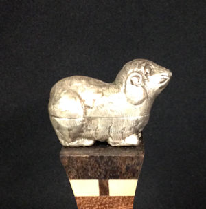 (image for) Silver Ram Betel Nut Box Cambodian - Click Image to Close