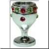 "Silver" Chalice - Red and Green Stones