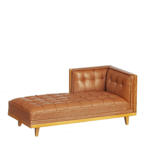 Mid Century Leather Chaise