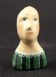 (image for) Woman Bust - Hand-Painted Green/Blue