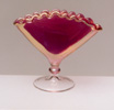 Cranberry Glass Fan Vase