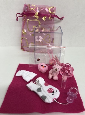 (image for) Collection of Pink baby items including a bear - Click Image to Close