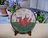 (image for) Wales Wall Clock Miniature Wooden Plaque 1:12 scale