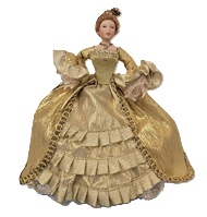 (image for) Handpainted Porcelain Doll in Gold Lame' Ballgown
